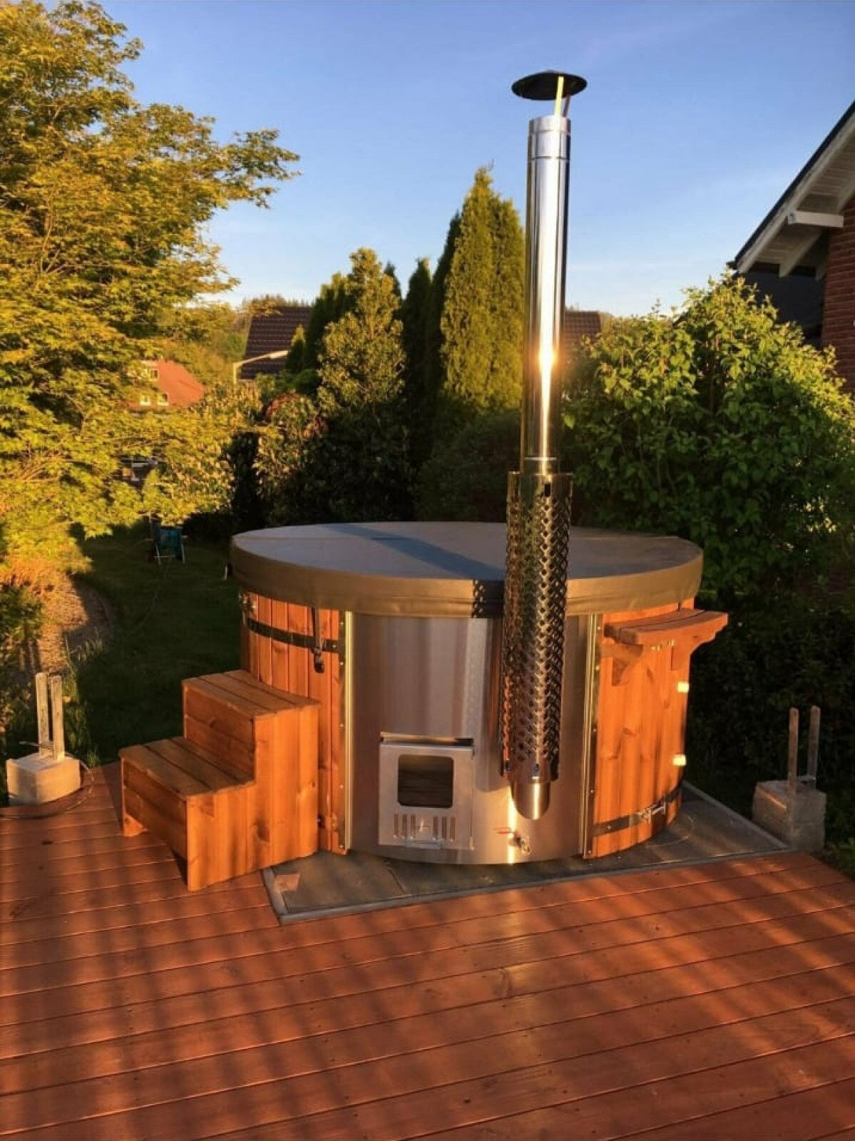 Wood-Fired Hot Tub with Electrics