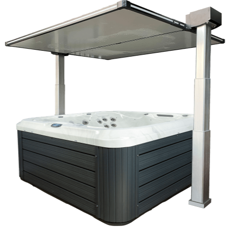 Hot tub with a canopy on a transparent background