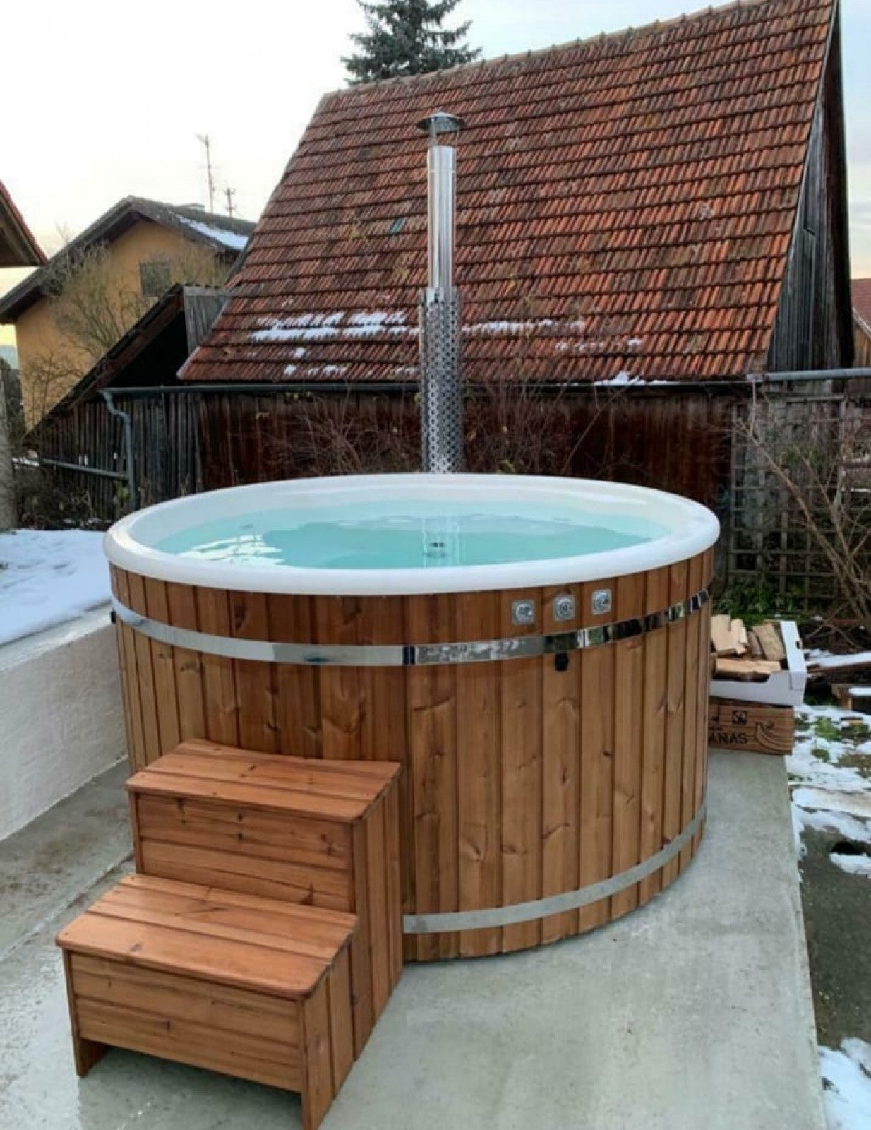 Wood-Fired Hot Tub with Electrics